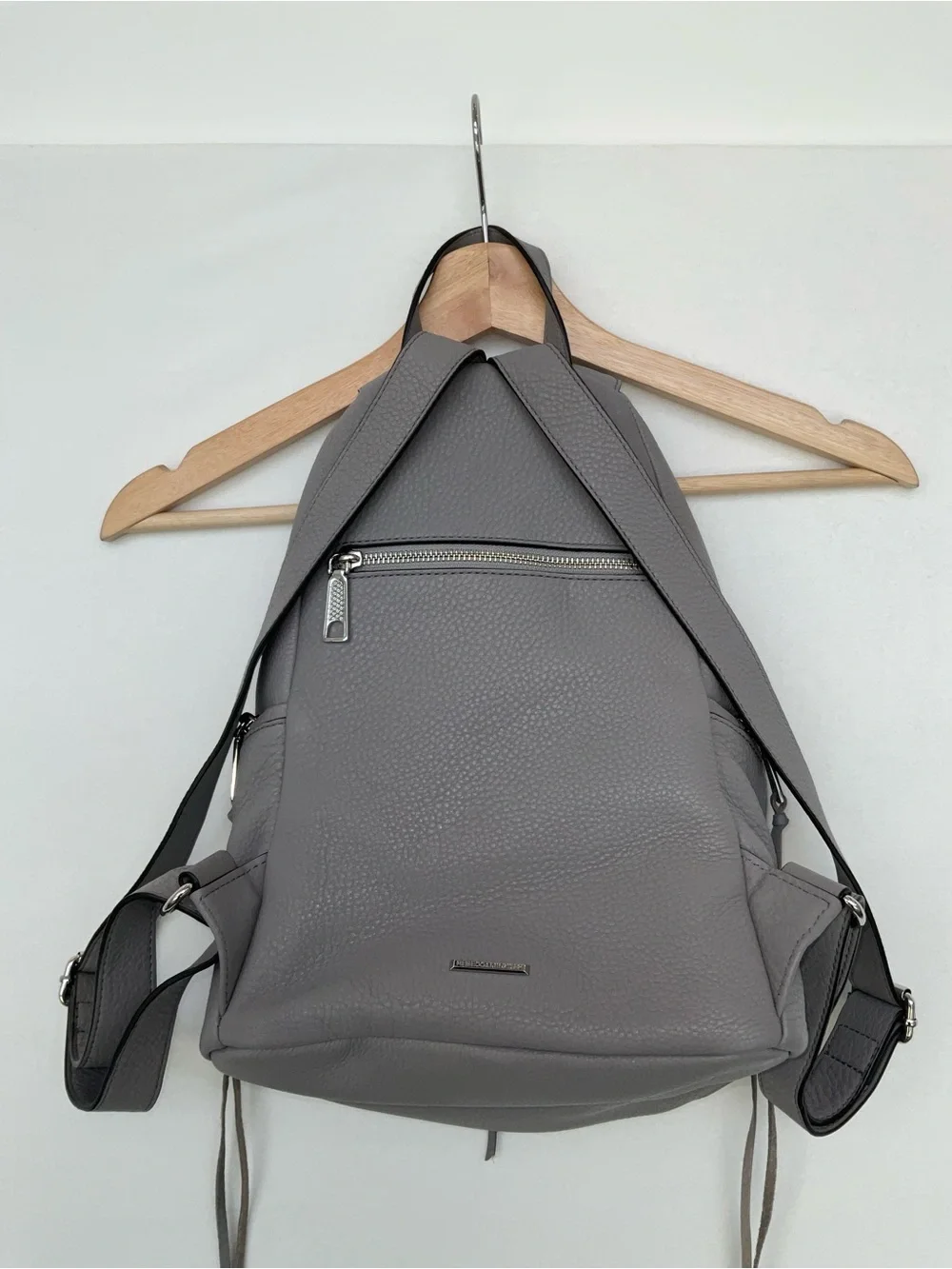 Rebecca Minkoff Gray Julian Pebbled Leather Backpack